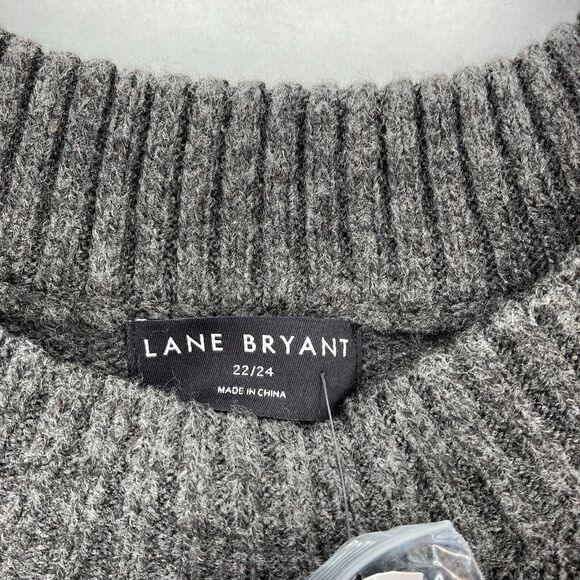 Lane Bryant Sweater Dress Women's‎ 22/24 Gray Stretch Knit Maxi Long Sleeve NWT - Picture 4 of 11